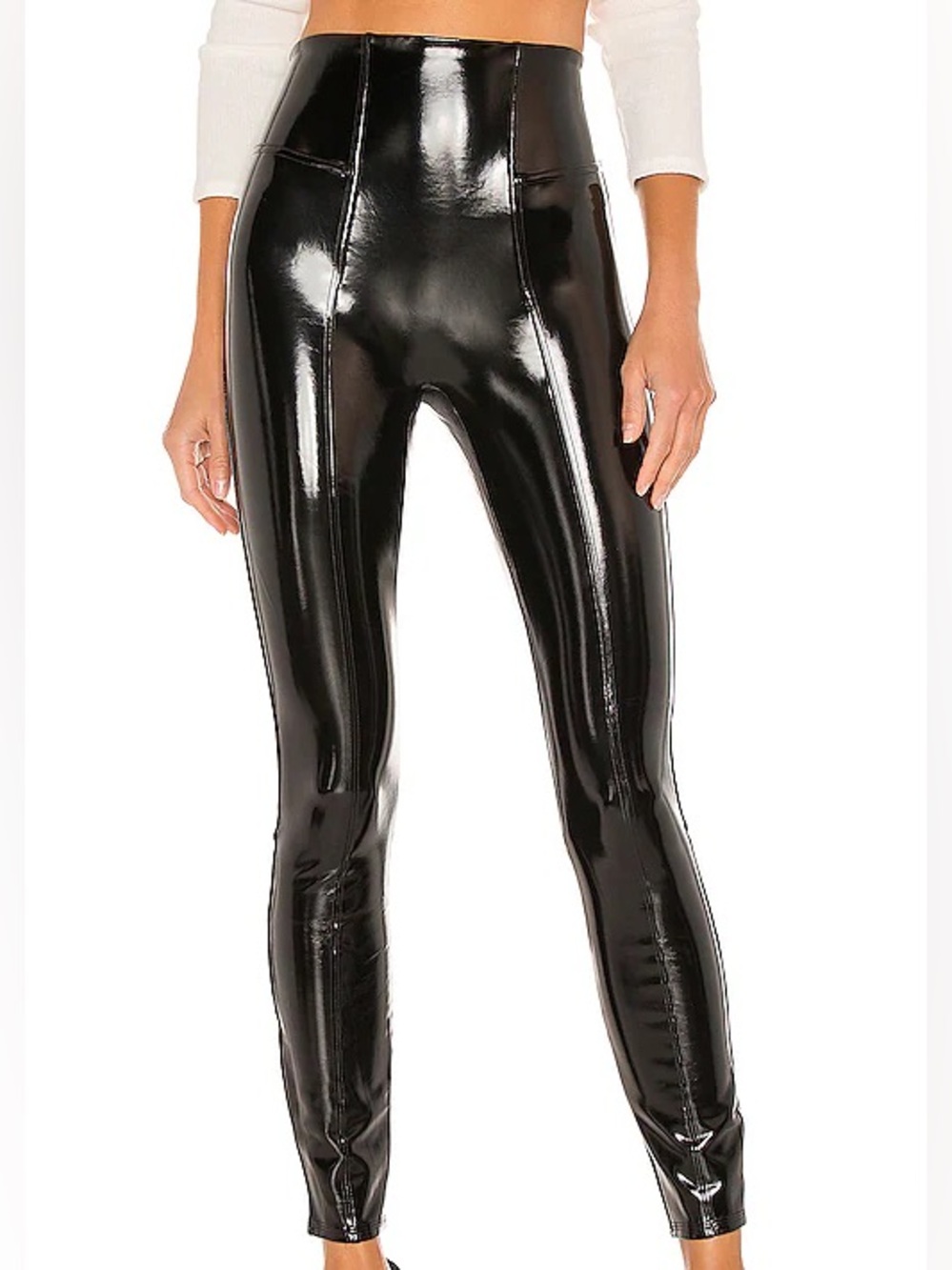 SPANX High-Gloss Patent Skinny Pants in Black